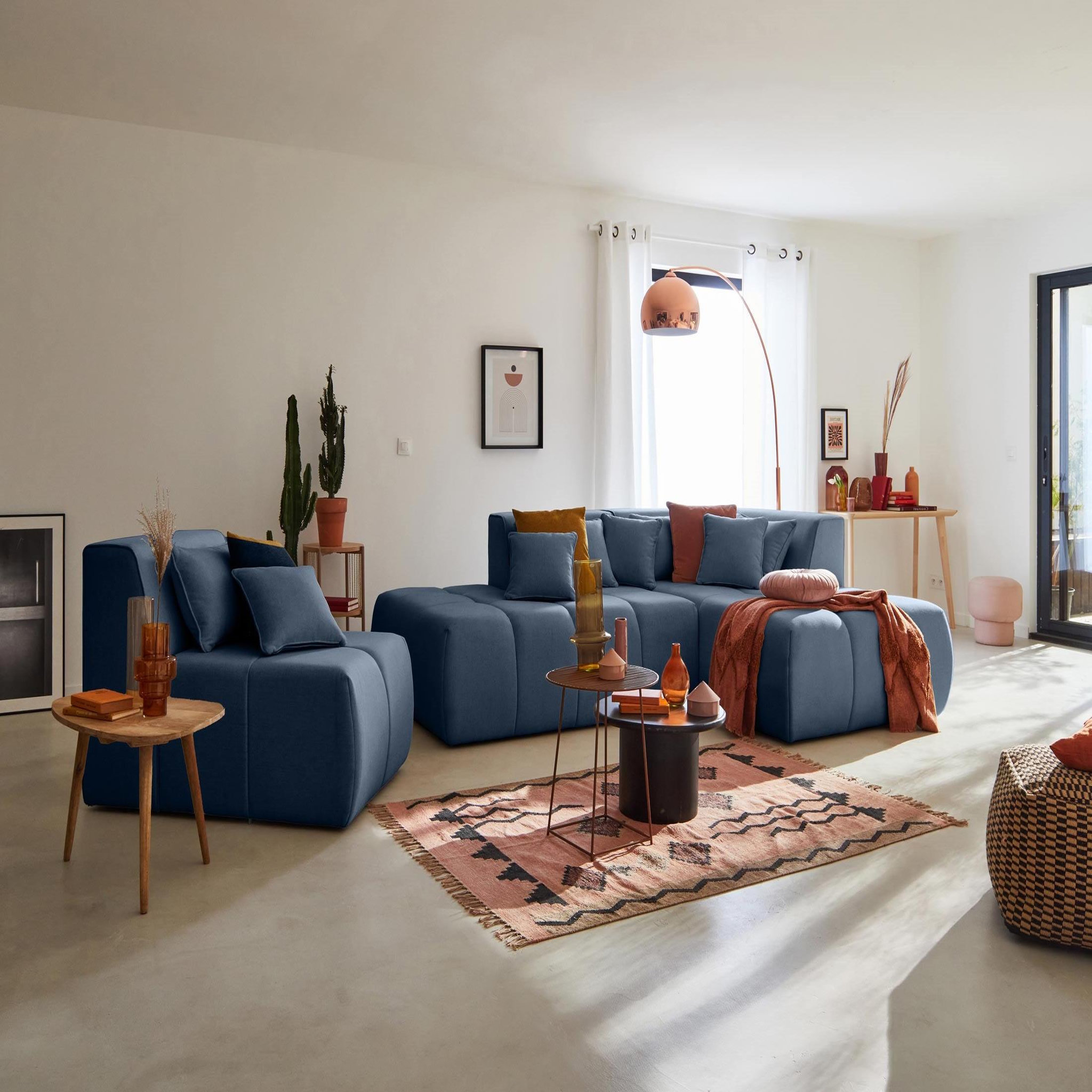 Voir la diapositive 3 : LISA DESIGN Caracas - canapé modulable d'angle droit - 5 places - en tissu