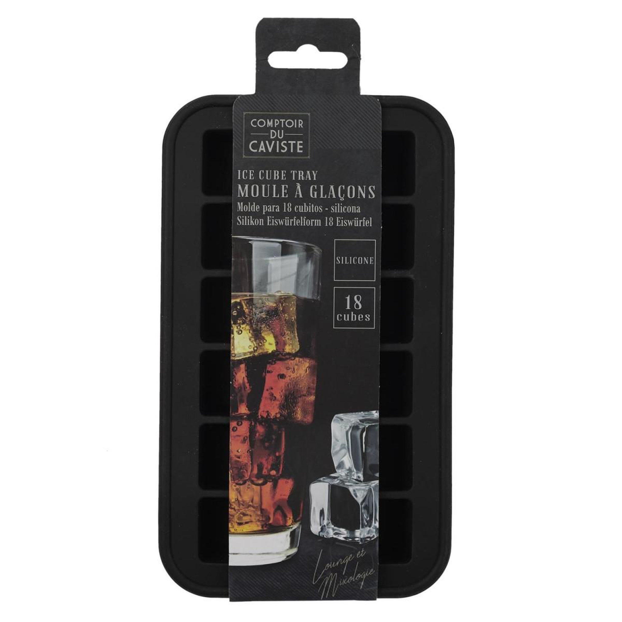 Voir la diapositive 3 : COOK CONCEPT Moule à glaçons silicone  18 cubes  19cm noir