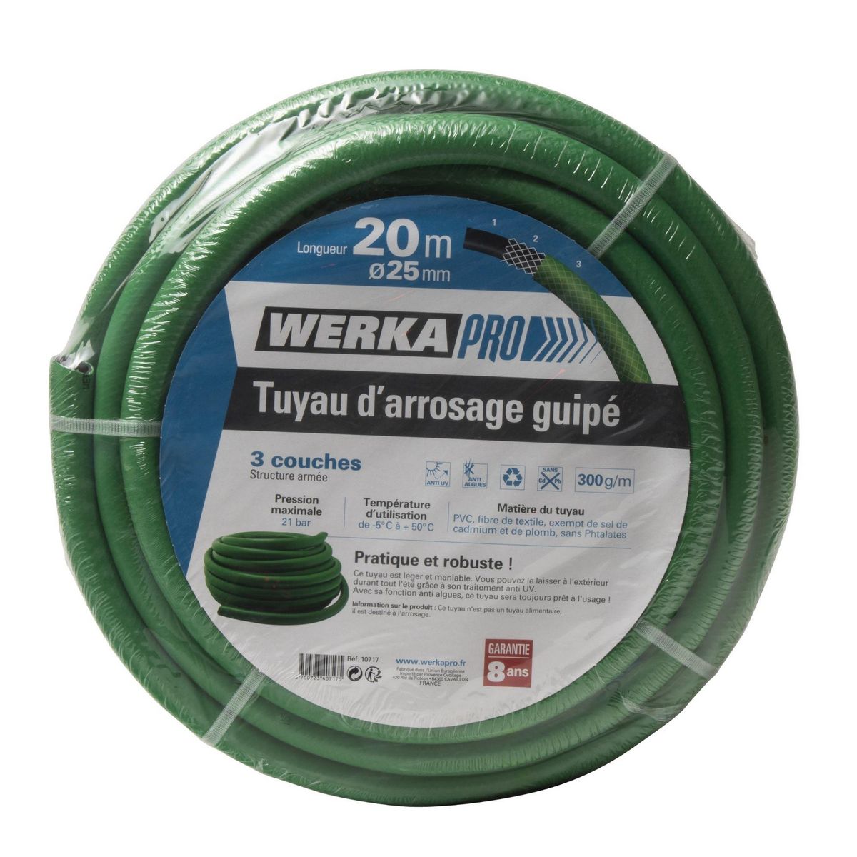 WERKAPRO Tuyau d'arrosage guipé Ø25mm vert WERKA PRO  20m
