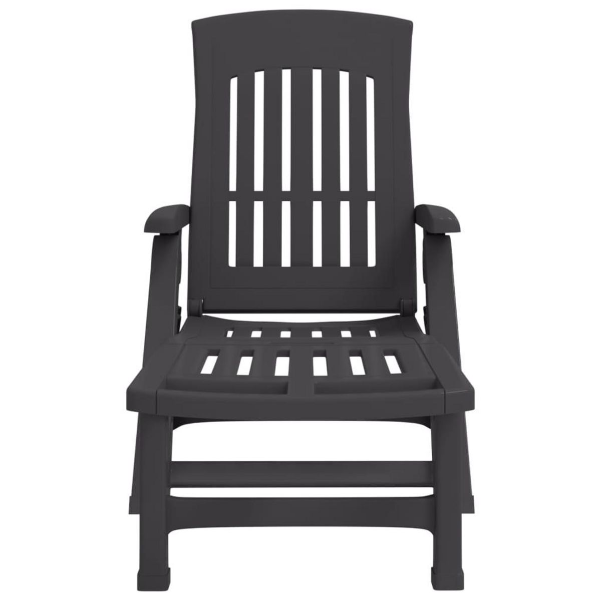 VIDAXL Chaise longue pliable avec roues anthracite PP