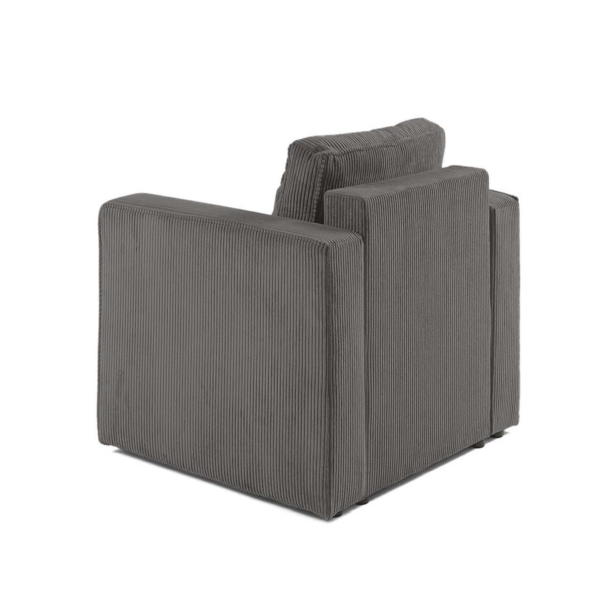 Voir la diapositive 3 : BEST MOBILIER Topaze - fauteuil - en velours côtelé