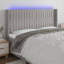 Voir la diapositive 1 : VIDAXL Tete de lit a LED Gris clair 163x16x118/128 cm Tissu