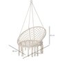 OUTSUNNY Chaise suspendue chaise hamac de voyage portable Ø 80 x 42H m macramé coton polyester beige