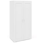 ID MARKET Armoire 2 portes VITO blanc penderie 80 cm avec étagères rangement maxi capacité