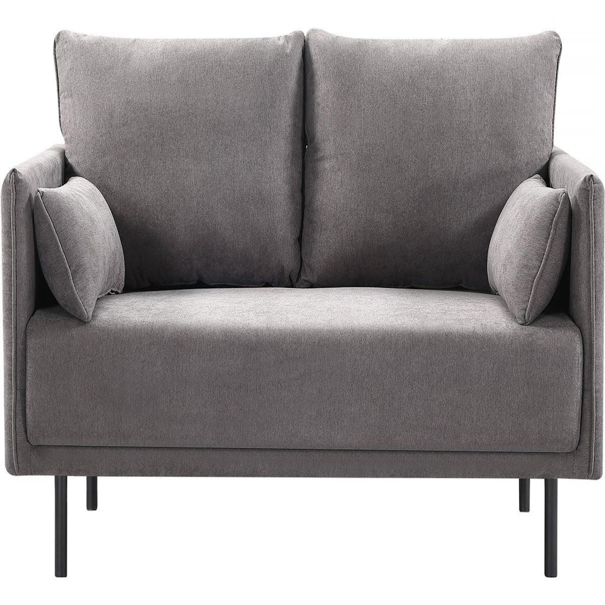 Habitat et Jardin Canapé fixe tissu  Rudy  - 132 x 78 x 88 cm - 2 places - Gris foncé