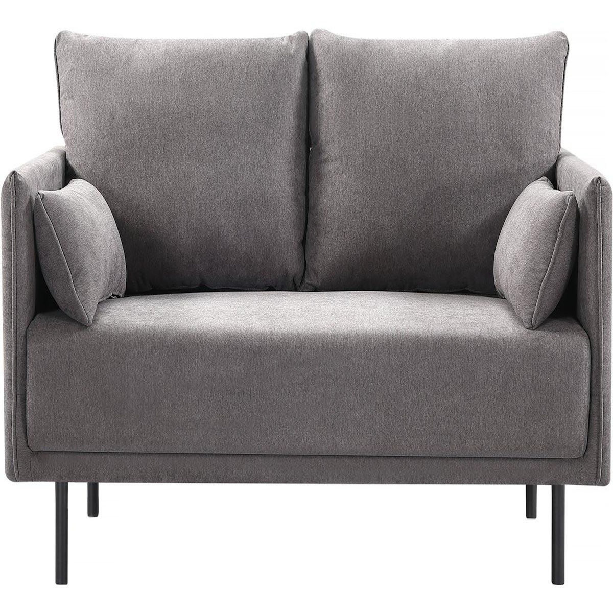 Habitat et Jardin Canapé fixe tissu  Rudy  - 132 x 78 x 88 cm - 2 places - Gris foncé