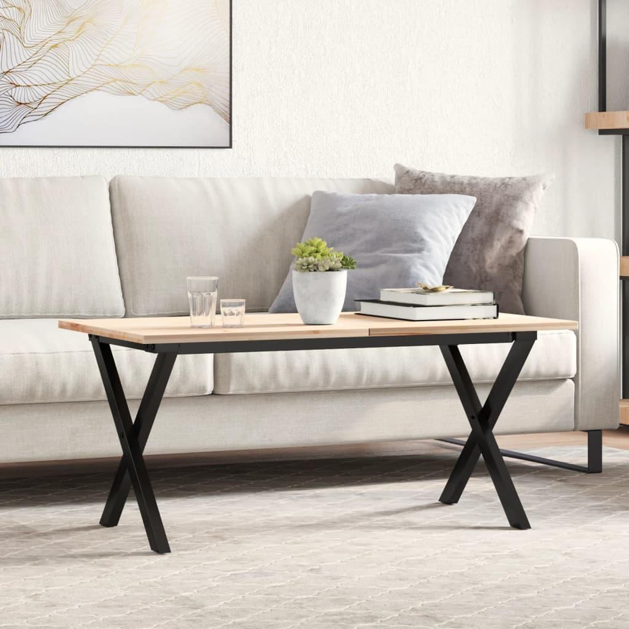 VIDAXL Pieds de table basse cadre en X 90x30x43 cm acier