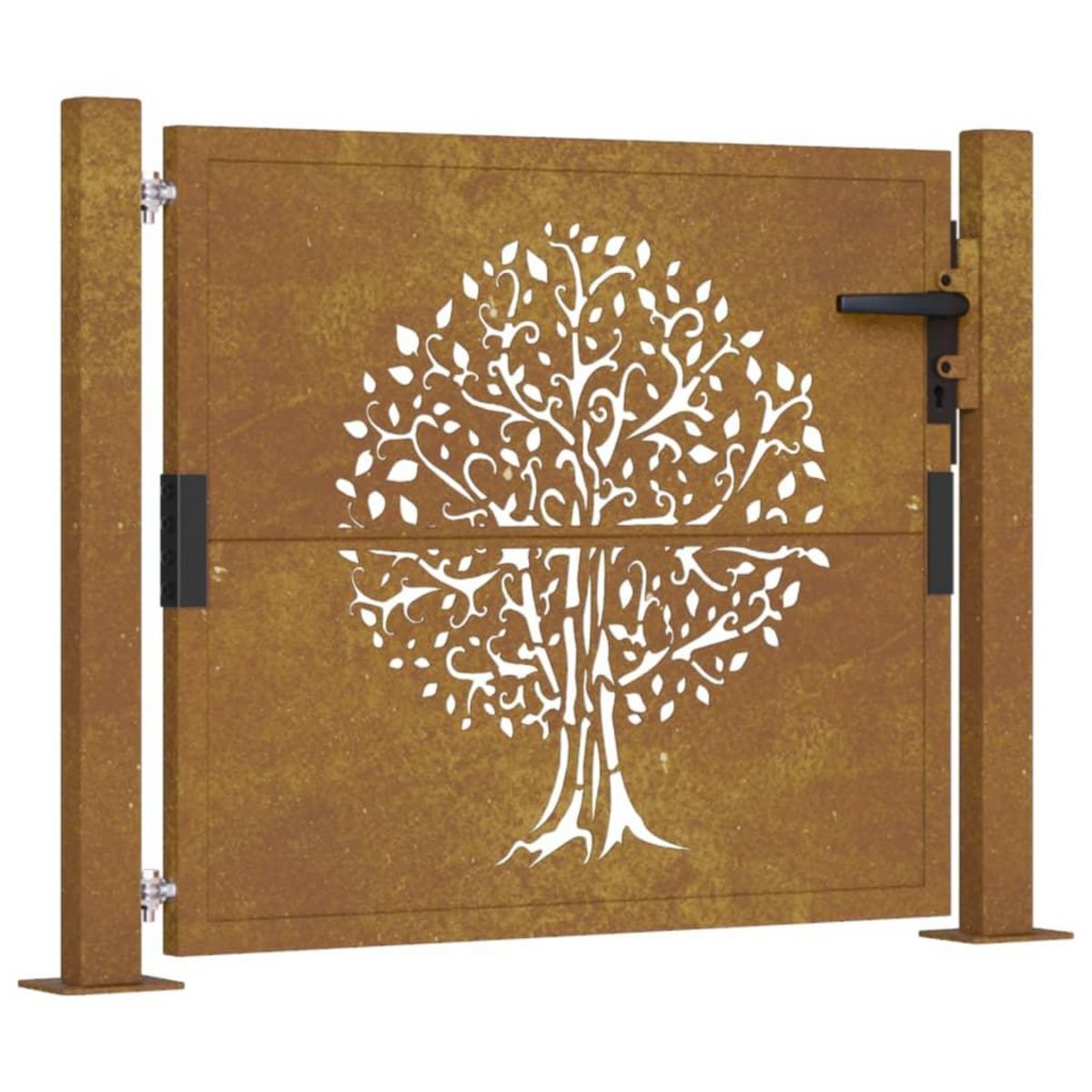 VIDAXL Portail de jardin 105x80 cm acier corten conception de l'arbre