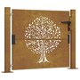 Voir la diapositive 2 : VIDAXL Portail de jardin 105x80 cm acier corten conception de l'arbre