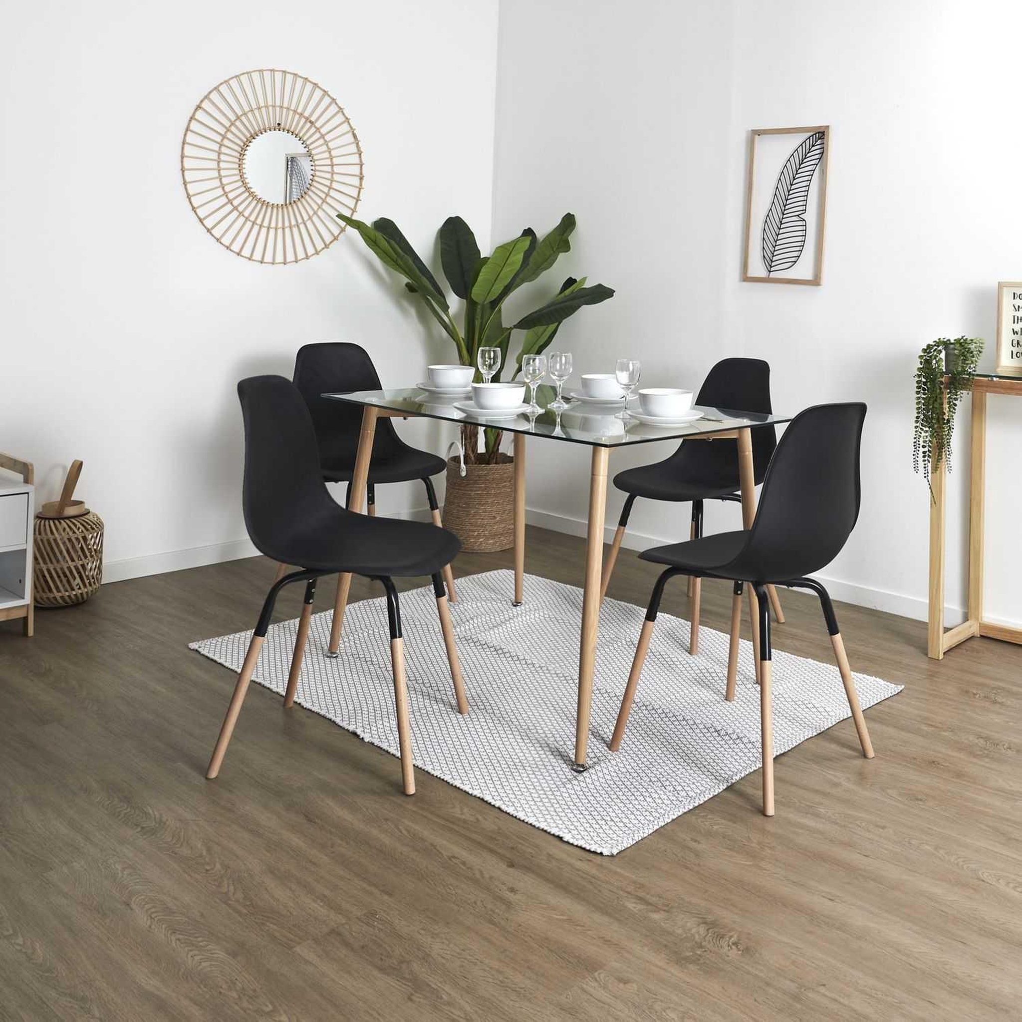 Voir la diapositive 5 : The Home Deco Factory Lot de 4 Chaises scandinave Phenix en polypropylène et métal
