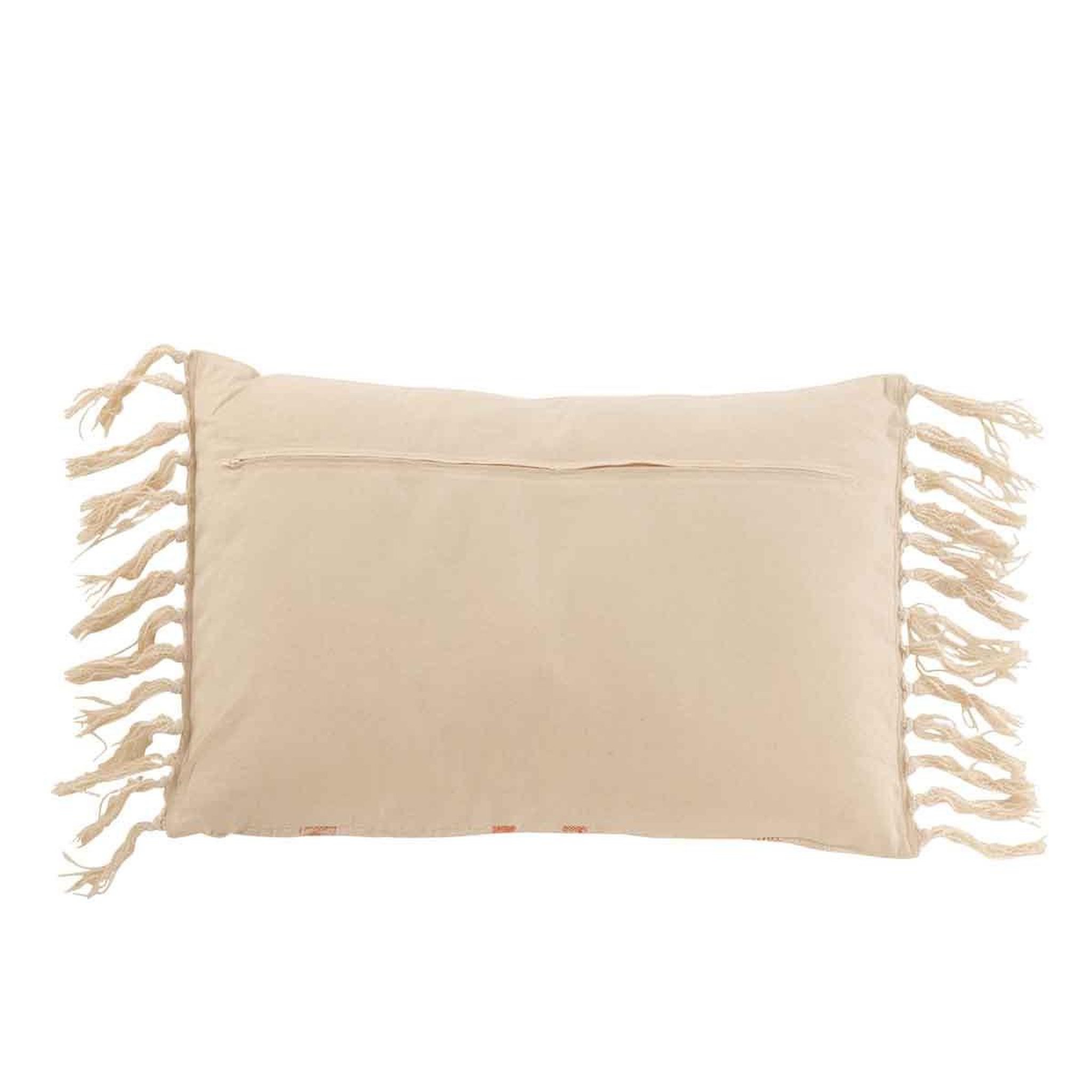 Voir la diapositive 2 : J-LINE Coussin déco  emma  40x60cm beige & orange