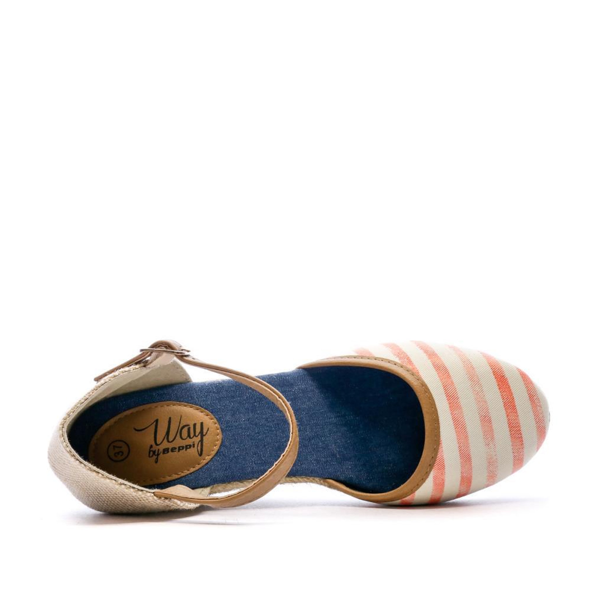 Voir la diapositive 4 : BEPPI Sandales à talon Orange Rayures Femme Beppi Casual Wedge