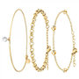 Voir la diapositive 1 : SC BOHEME Lot de 3 bracelets SC Bohème en Acier Finement doré orné de cristaux scintillants