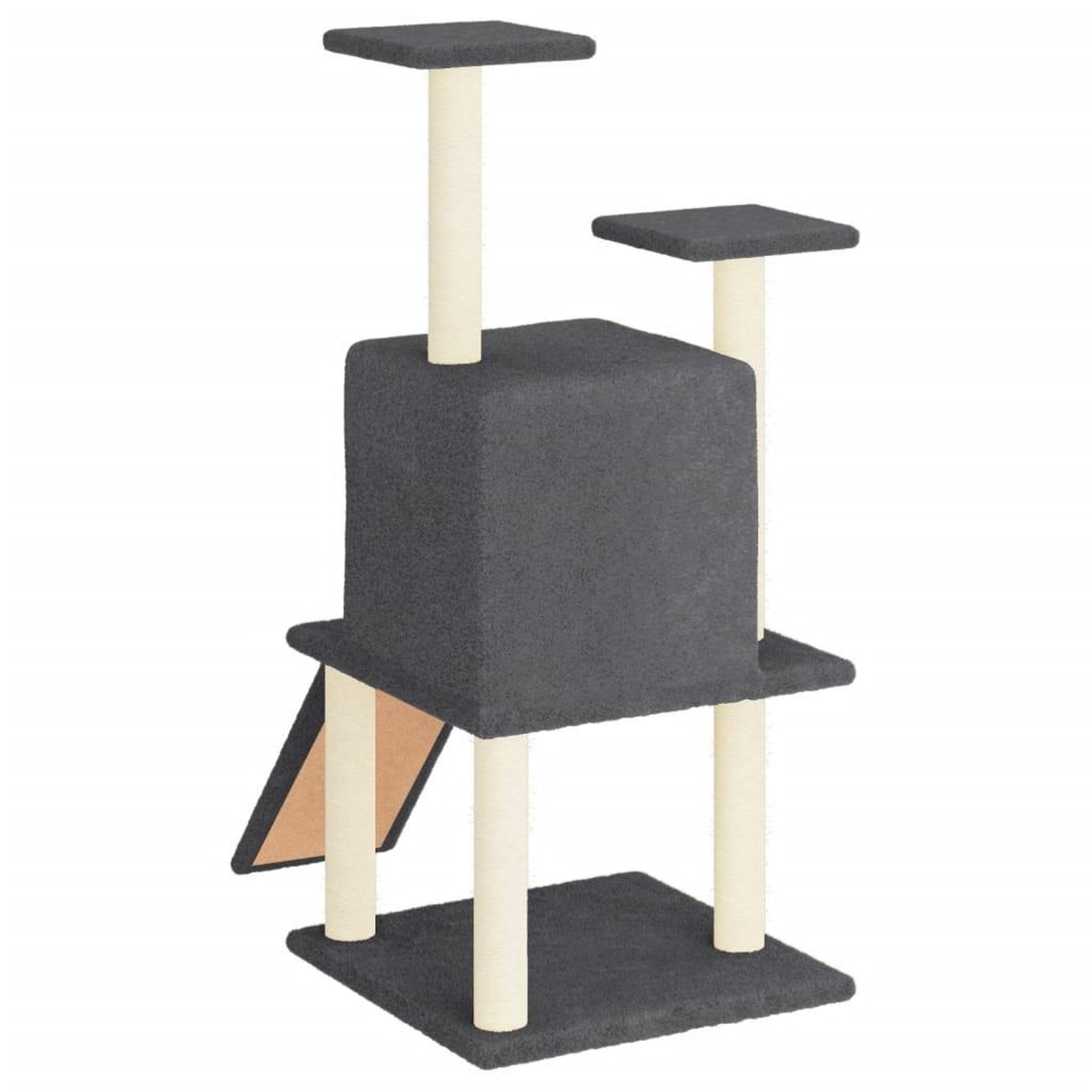 Voir la diapositive 5 : VIDAXL Arbre a chat avec griffoirs en sisal gris fonce 110 cm