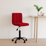 VIDAXL Chaise pivotante de bureau Rouge bordeaux Velours