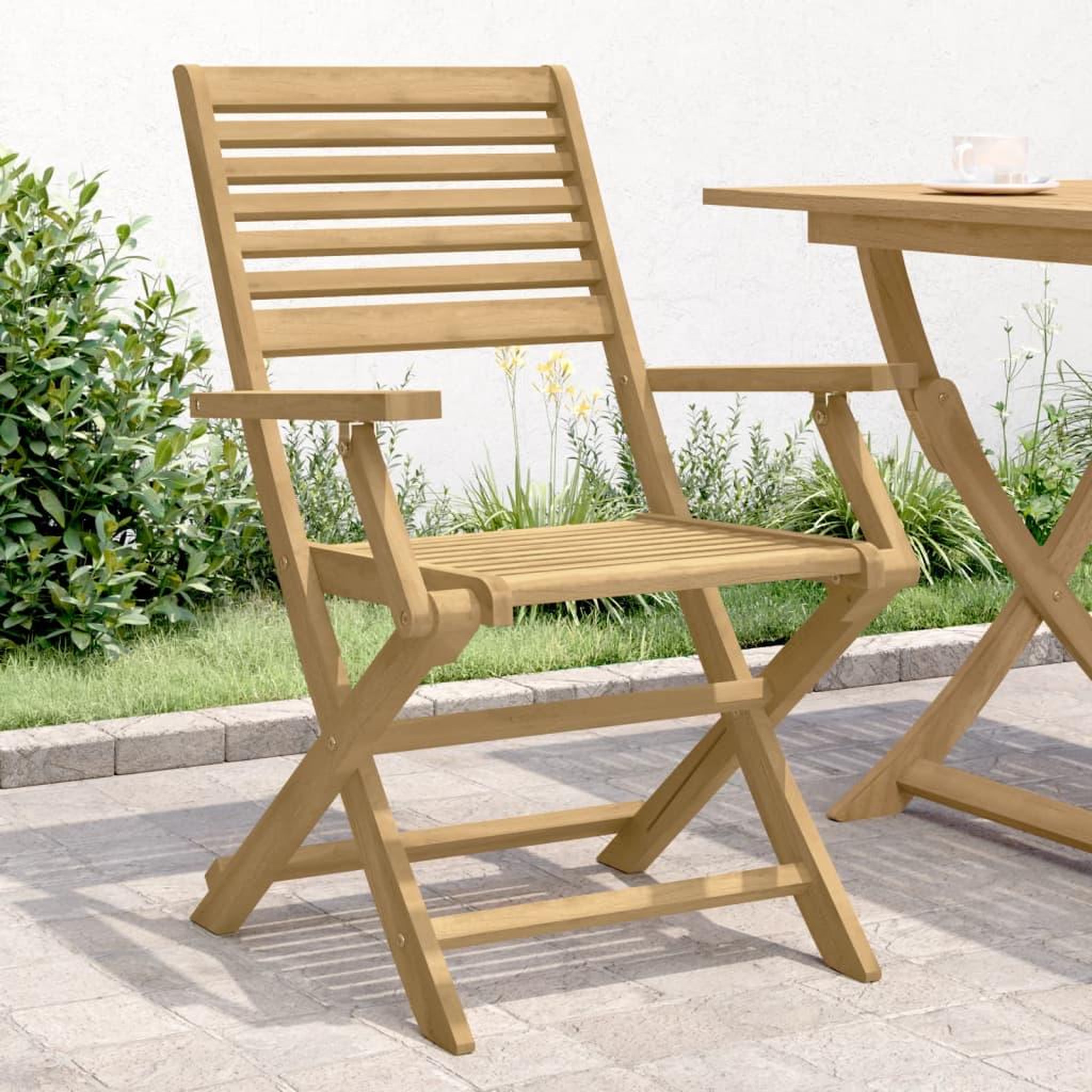 VIDAXL Chaises pliables de jardin lot de 4 bois massif d'acacia