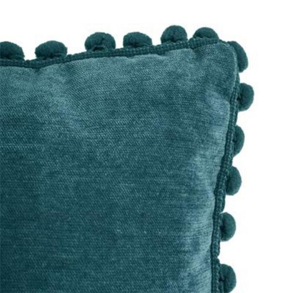ATMOSPHERA Coussin à Pompons  Jao  40x40cm Bleu Canard