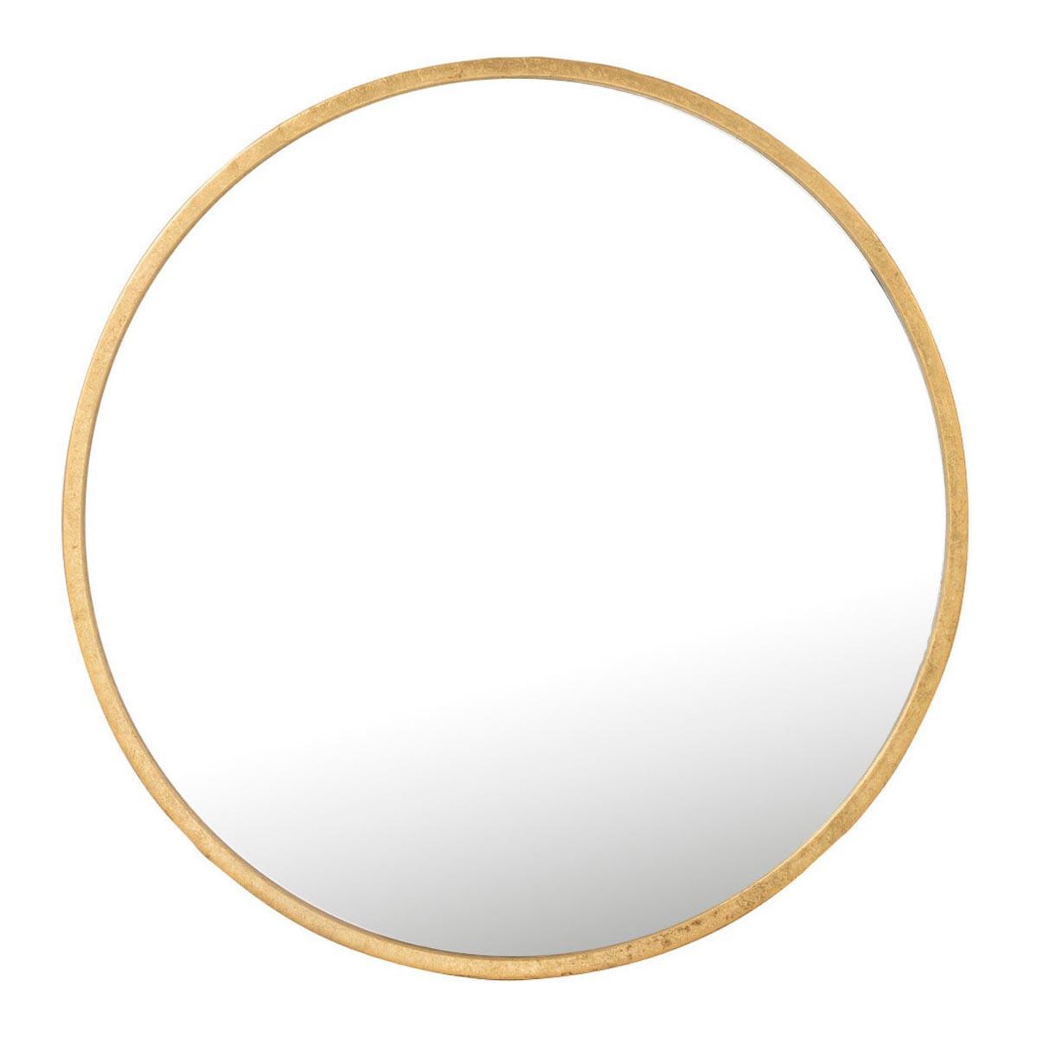 J-LINE Miroir Mural en Métal Design  Mona  50cm Or