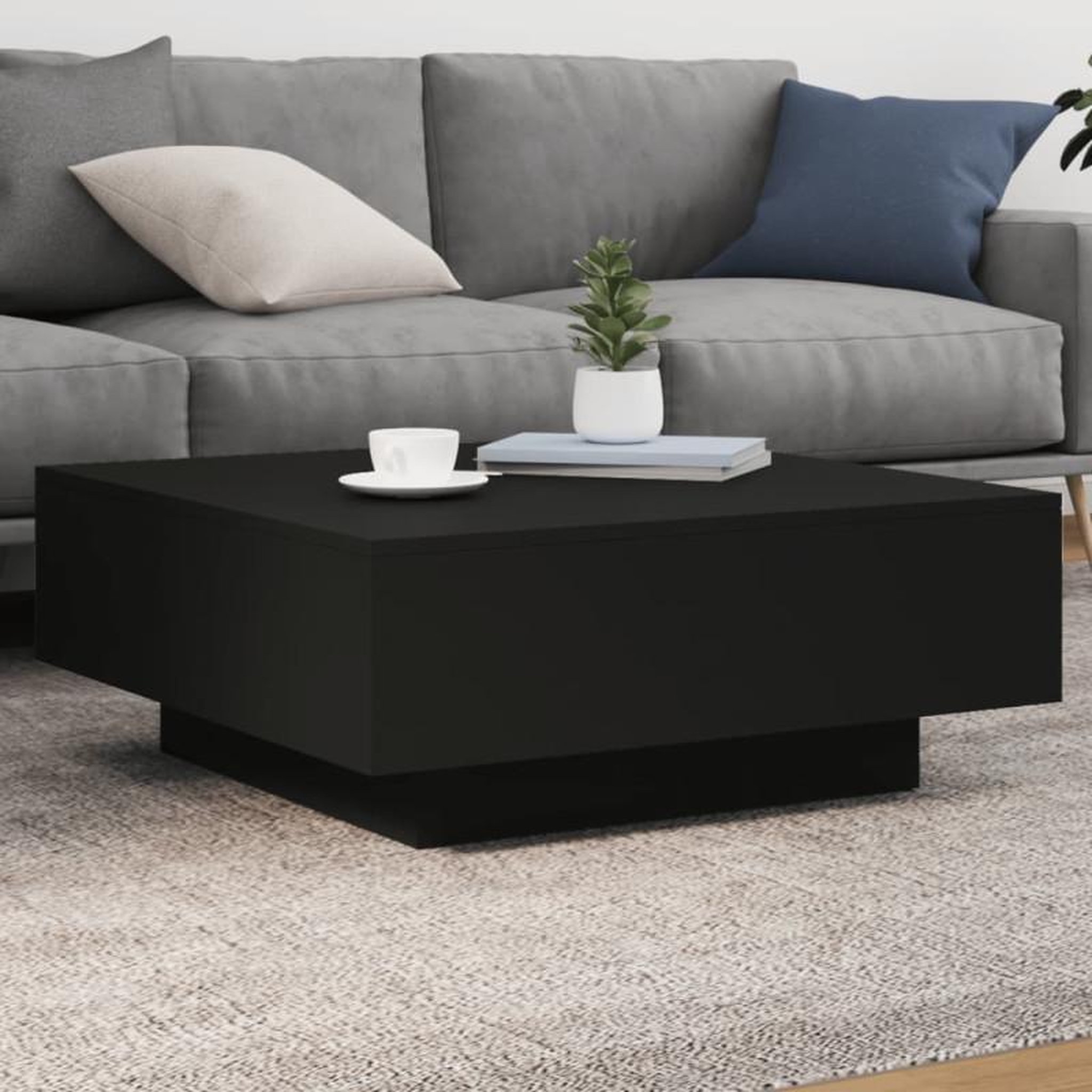 VIDAXL Table basse noir 80x80x31 cm bois d ingénierie