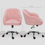 Voir la diapositive 3 : HOMCOM Chaise de bureau tissu bouclette design hauteur réglable pivotante piètement acier
