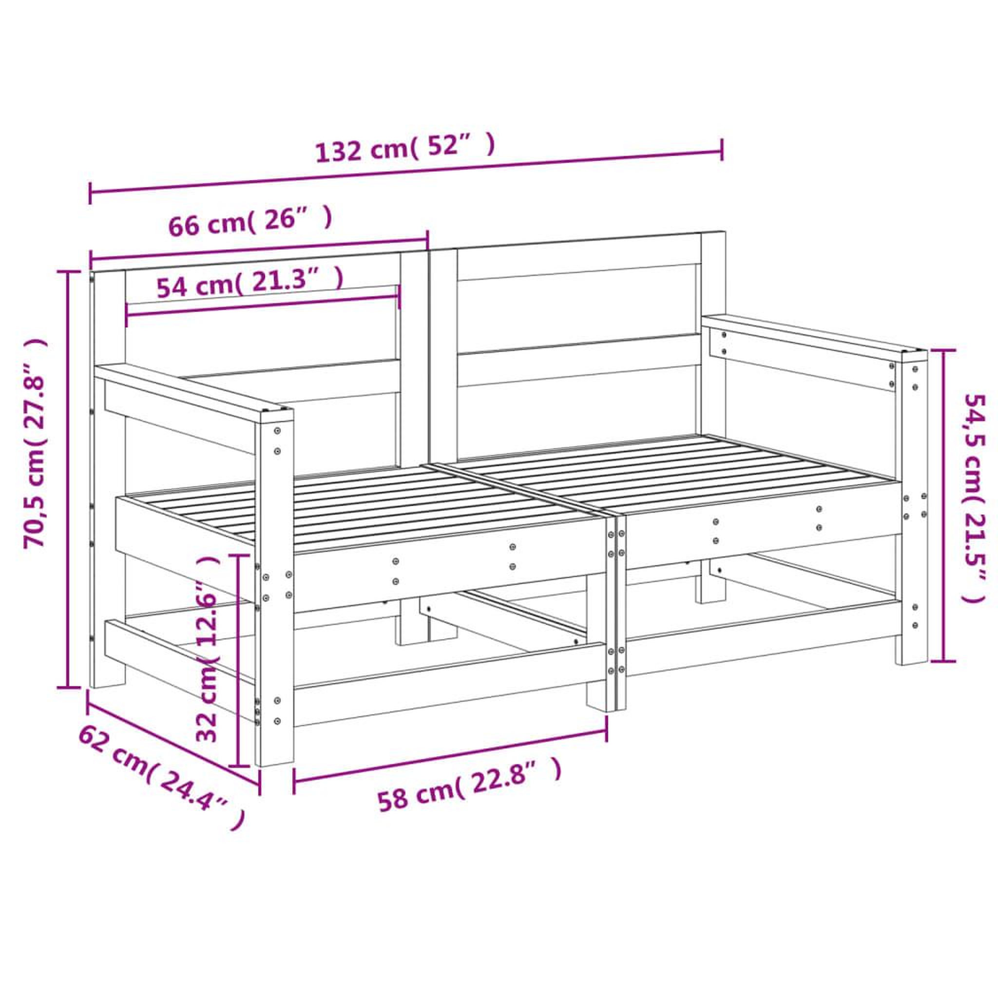 Voir la diapositive 6 : VIDAXL Canapes d'angle de jardin 2 pcs bois de pin massif