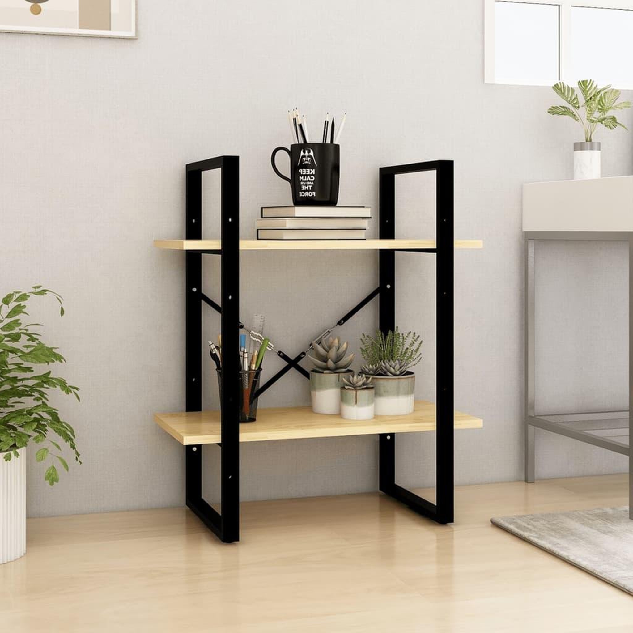 Voir la diapositive 1 : VIDAXL Bibliotheque a 2 niveaux 60x30x70 cm Bois de pin massif