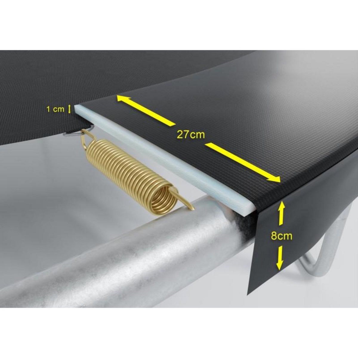 JUMP4FUN Coussin de protection des ressorts pour Trampoline 12FT ø366cm Universel Classique