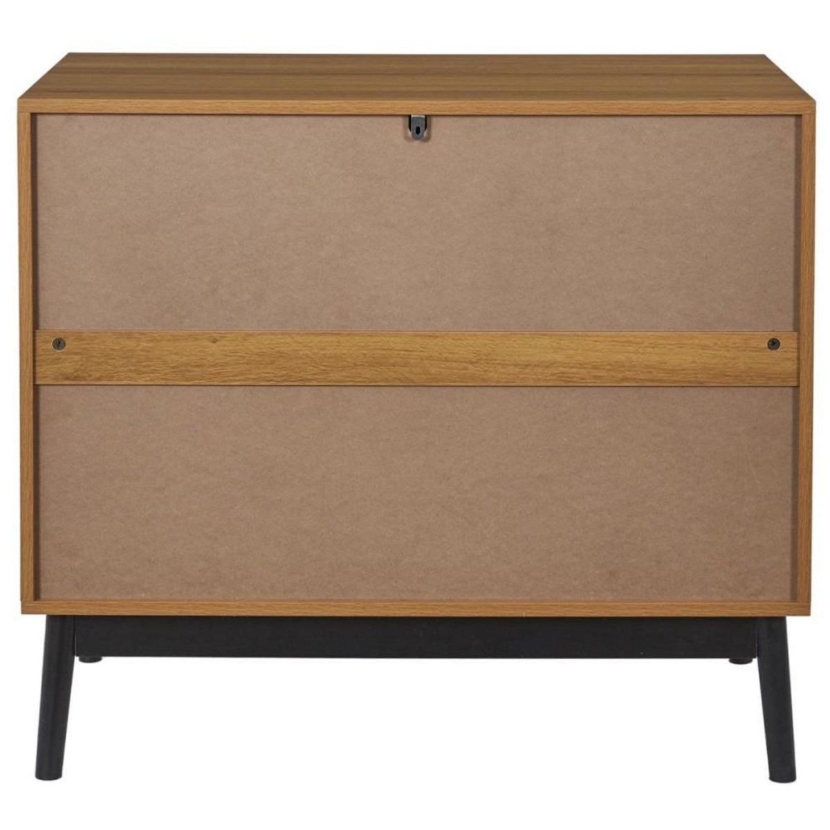 The Home Deco Factory Commode 3 tiroirs avec poignées dorées