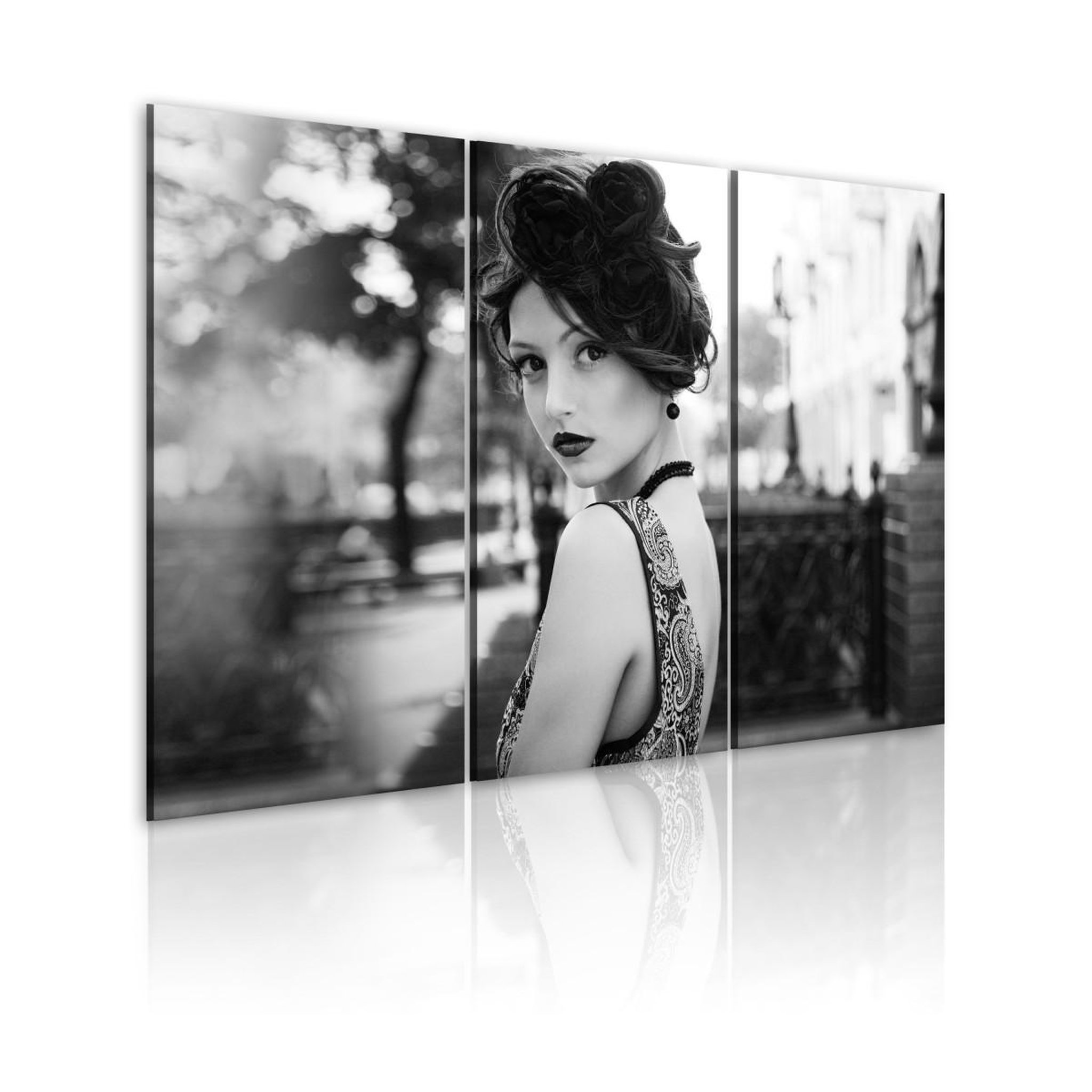 Paris Prix Tableau imprimé  femme élegante dans un style rétro  40x60cm