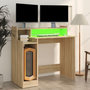Voir la diapositive 4 : VIDAXL Bureau avec lumieres LED Chene 97x45x90 cm Bois d'ingenierie