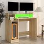 Voir la diapositive 4 : VIDAXL Bureau avec lumieres LED Chene 97x45x90 cm Bois d'ingenierie