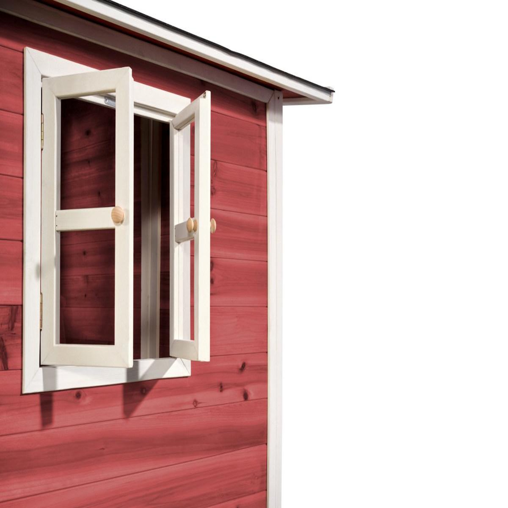 Voir la diapositive 2 : EXIT TOYS Maisonnette en bois pour enfants loft 100 rouge - exit toys