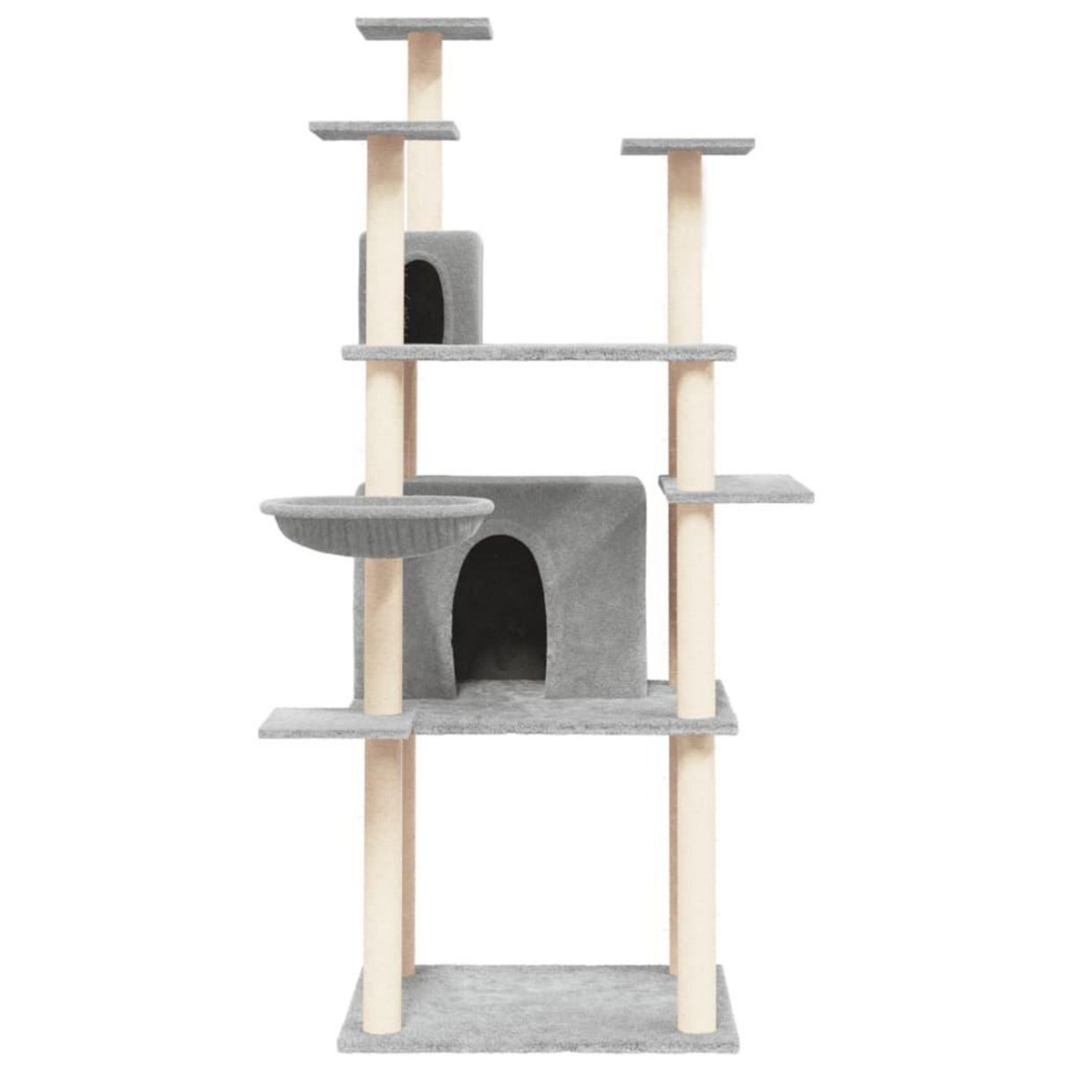 VIDAXL Arbre a chat avec griffoirs en sisal Gris clair 166 cm