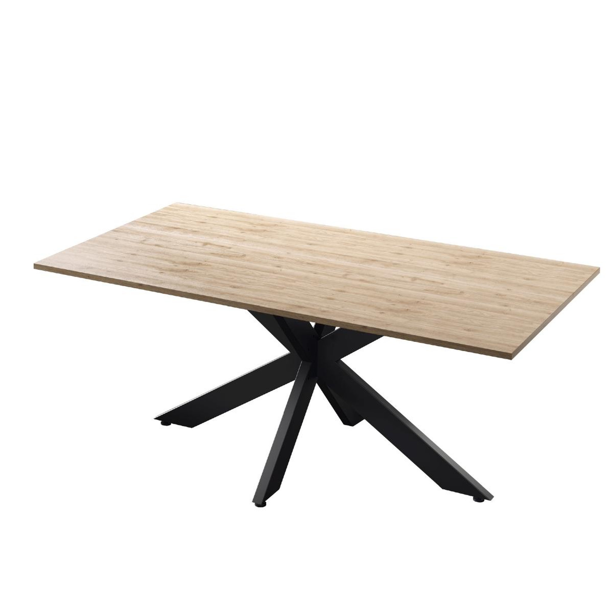 JLC KREATION Table à manger moderne pied central coloris bois 180cm YANIS