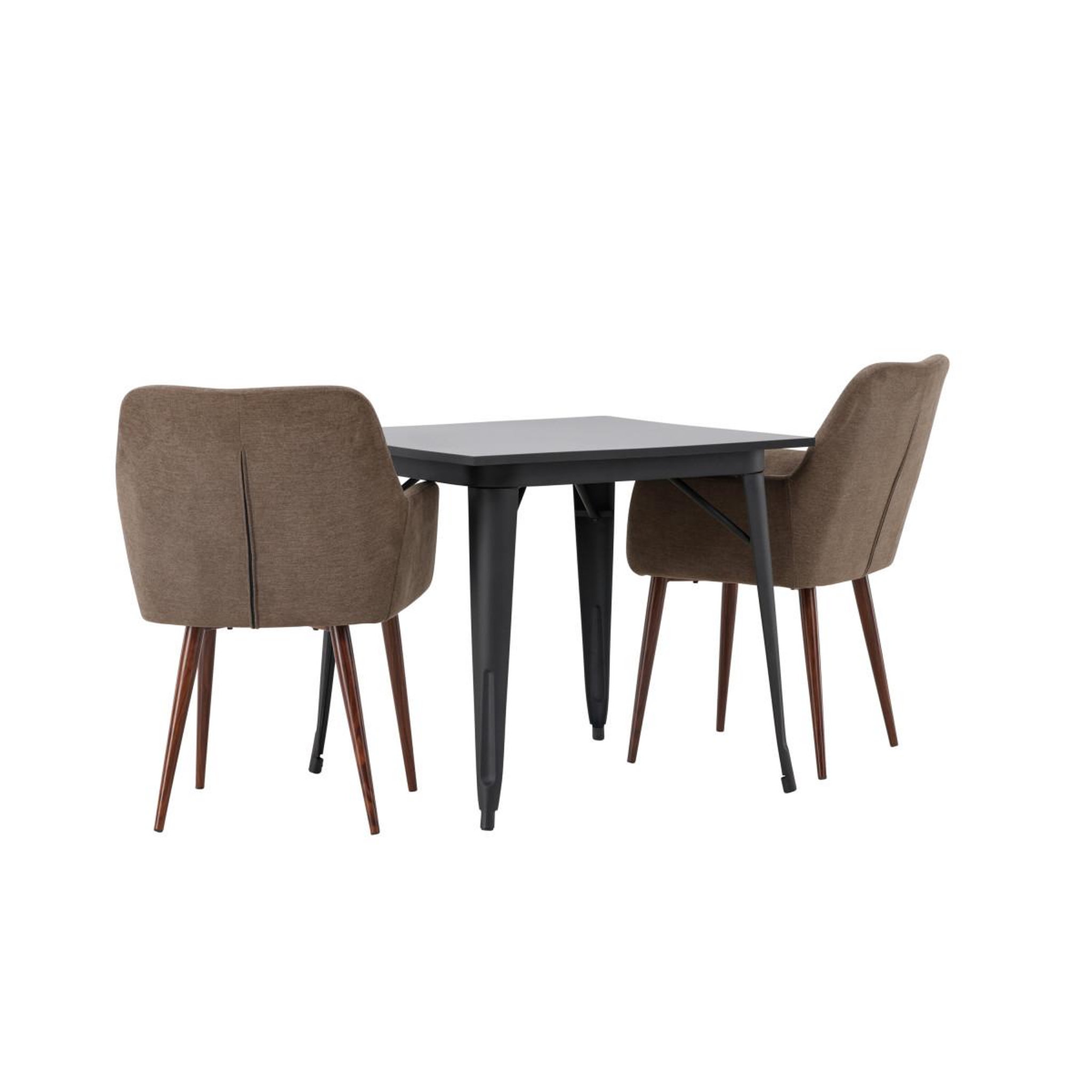 Voir la diapositive 5 : Paris Prix Ensemble table à manger & 2 chaises  tempe & tomorrow  80cm marron & noir