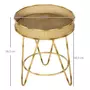 HOMCOM Table d'appoint ronde bout de canapé style naturel Ø 50 x 59,5H cm métal MDF aspect bambou rotin