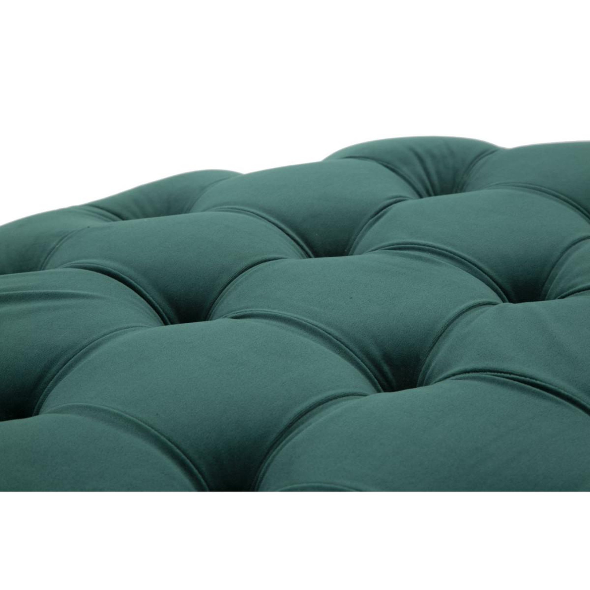 Voir la diapositive 4 : Paris Prix Pouf capitonné en velours  puffy  90cm vert & or