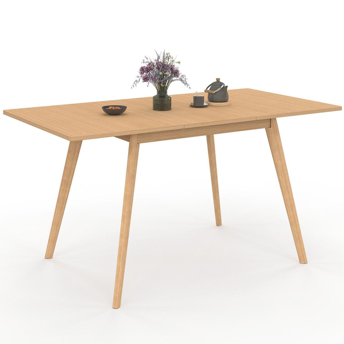 ID MARKET Table à manger extensible rectangle NOOR 4-8 personnes effet bois 110-150 cm