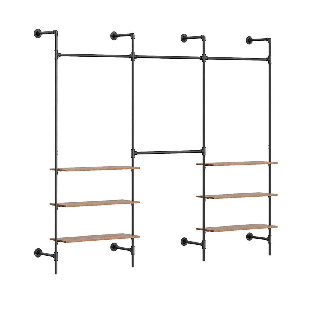 SOBUY Porte-manteaux mural avec étagères Noir 265x48x220cm KLS19-SCH
