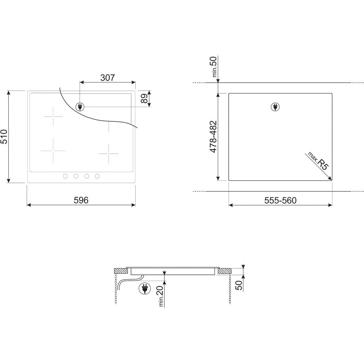 SMEG Plaque induction SI964NM Victoria