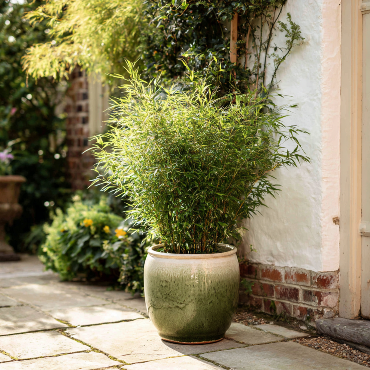 PLANT IN A BOX Bambou non-traçant - Set de 4 - Fargesia nitida 'Gansu' - H50-70cm - ⌀17cm