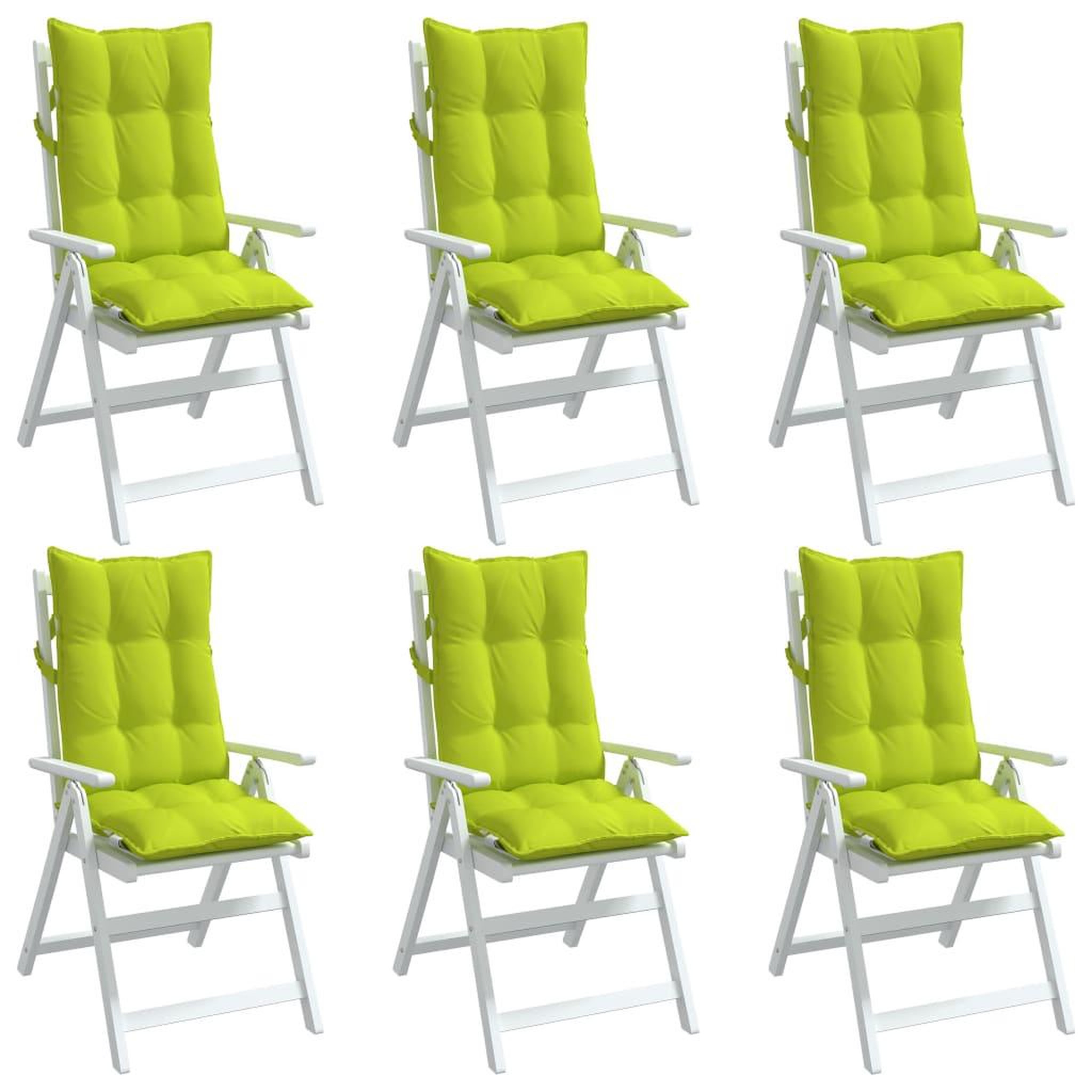 Voir la diapositive 4 : VIDAXL Coussins de chaise a dossier haut lot de 6 vert vif