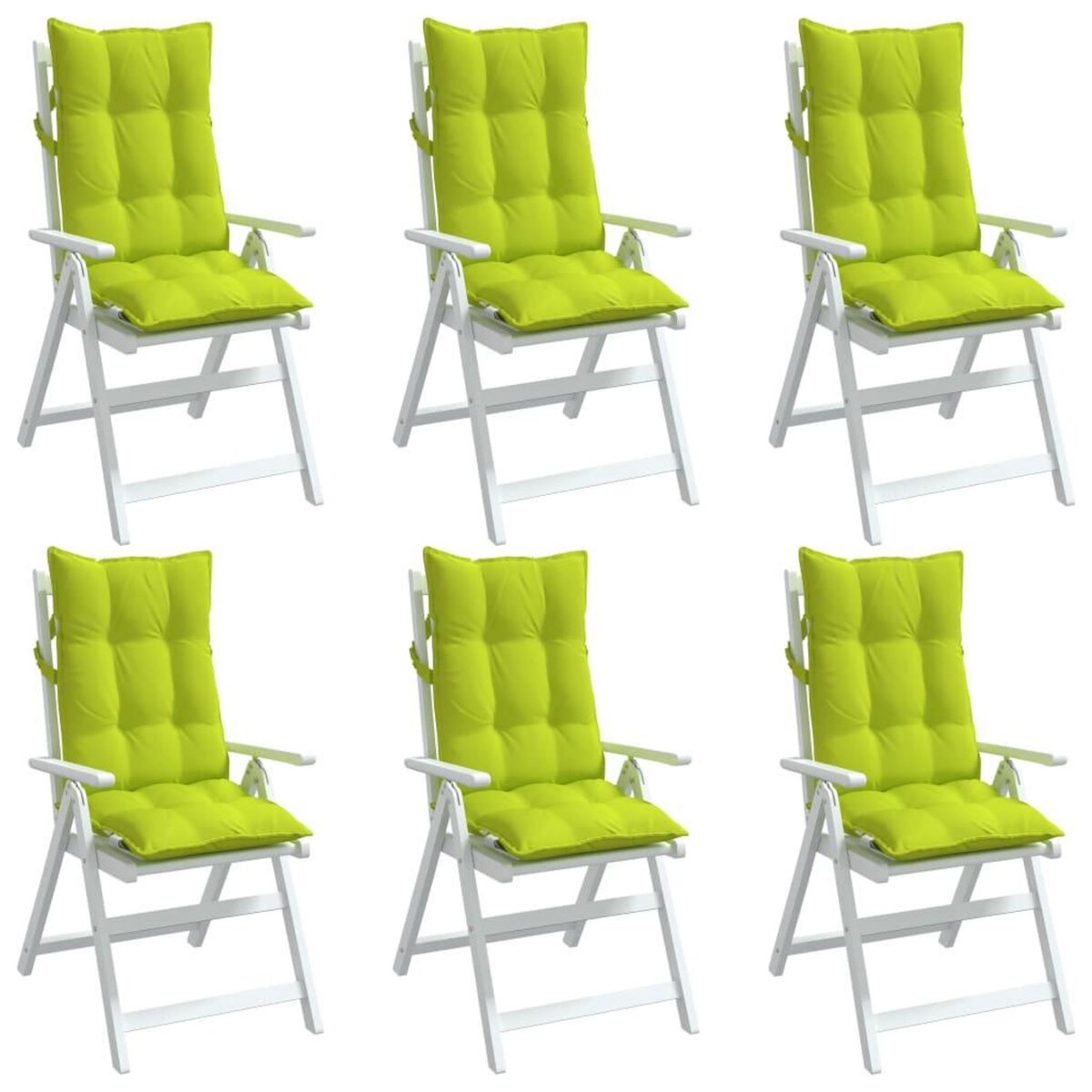VIDAXL Coussins de chaise a dossier haut lot de 6 vert vif