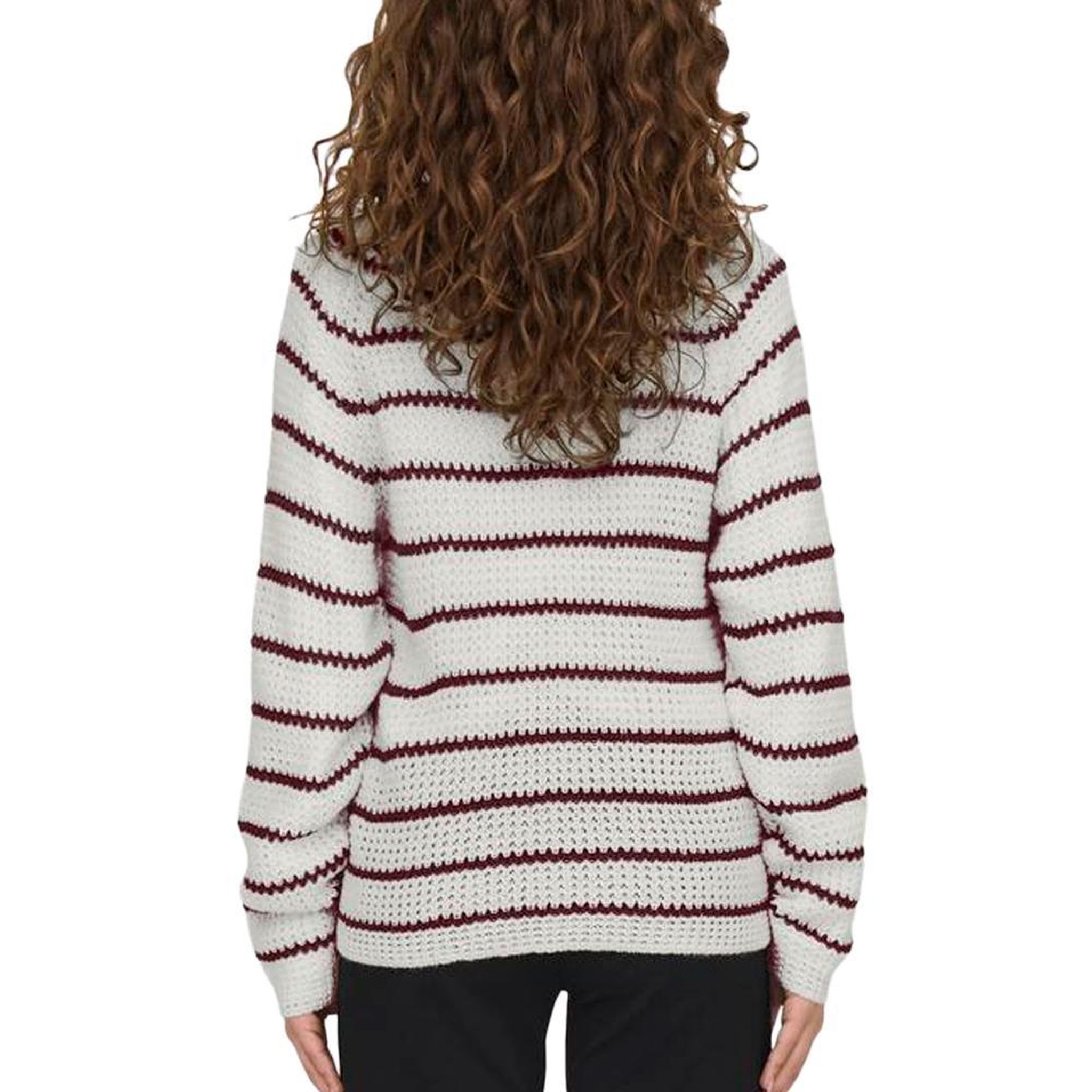 Voir la diapositive 2 : JACQUELINE DE YONG Pull Blanc/Rouge Femme JDY Ellen