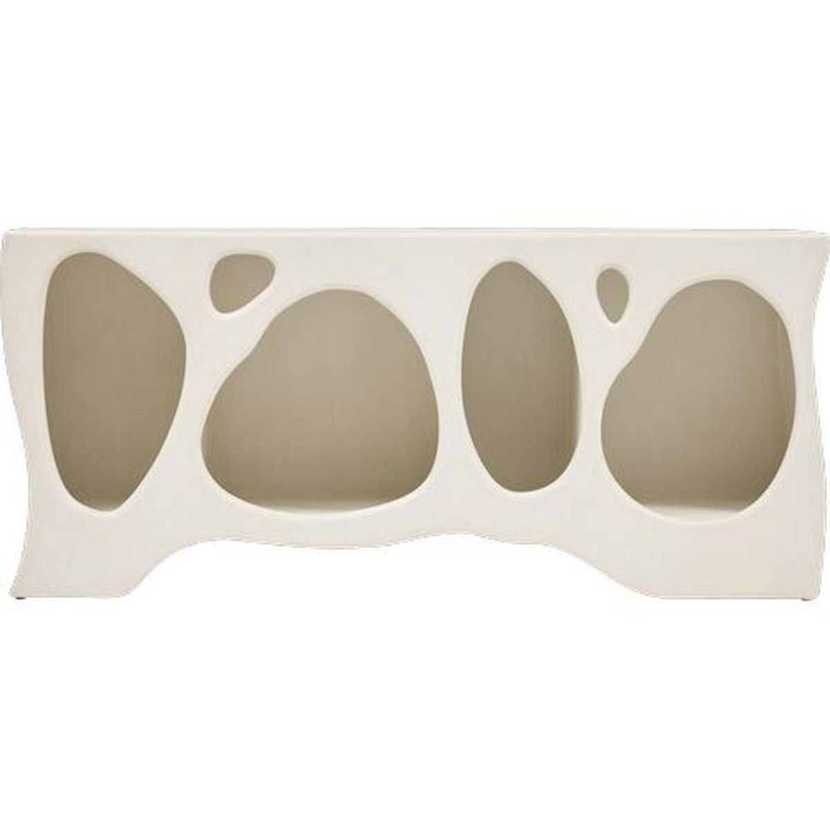 ATMOSPHERA Meuble bas 4 niches forme organique CHESNI - Ivoire