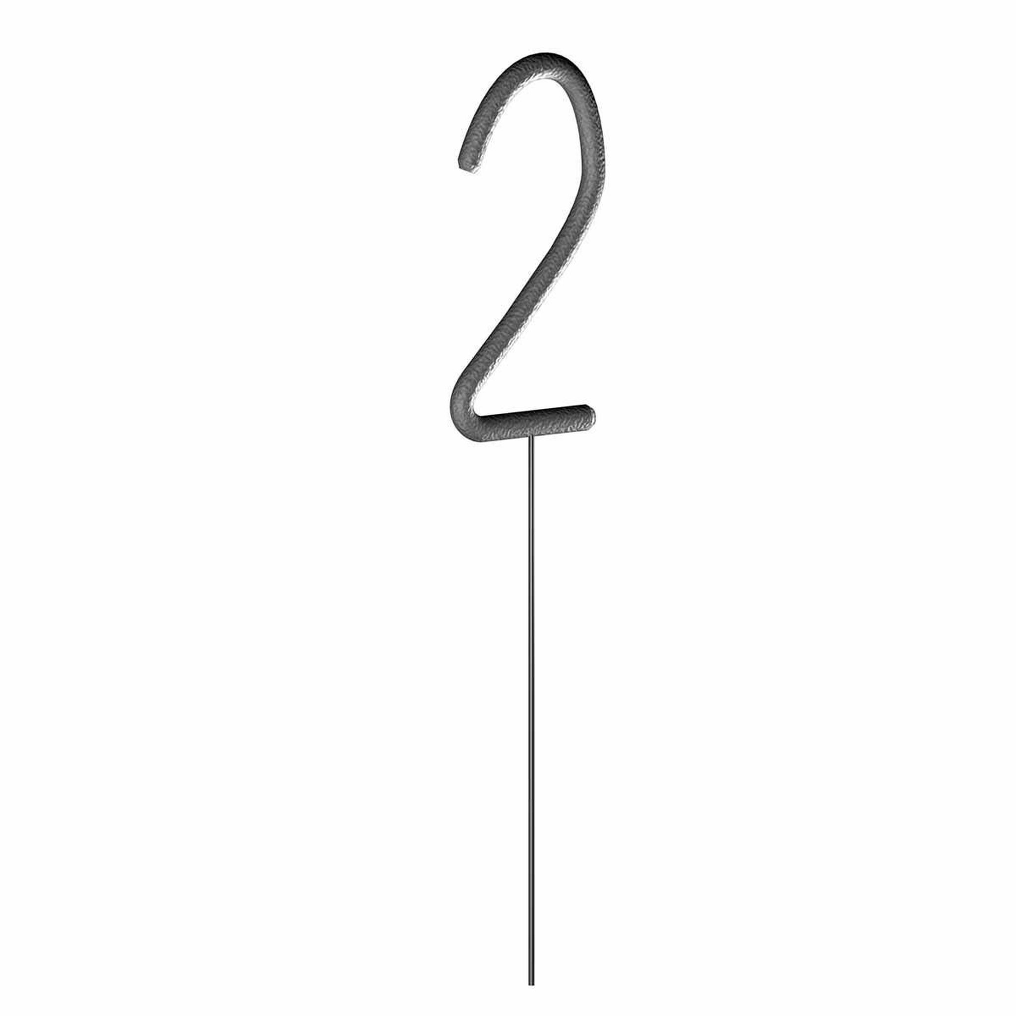 HOMEA Cierge Magique  Chiffre 2  15cm Argent