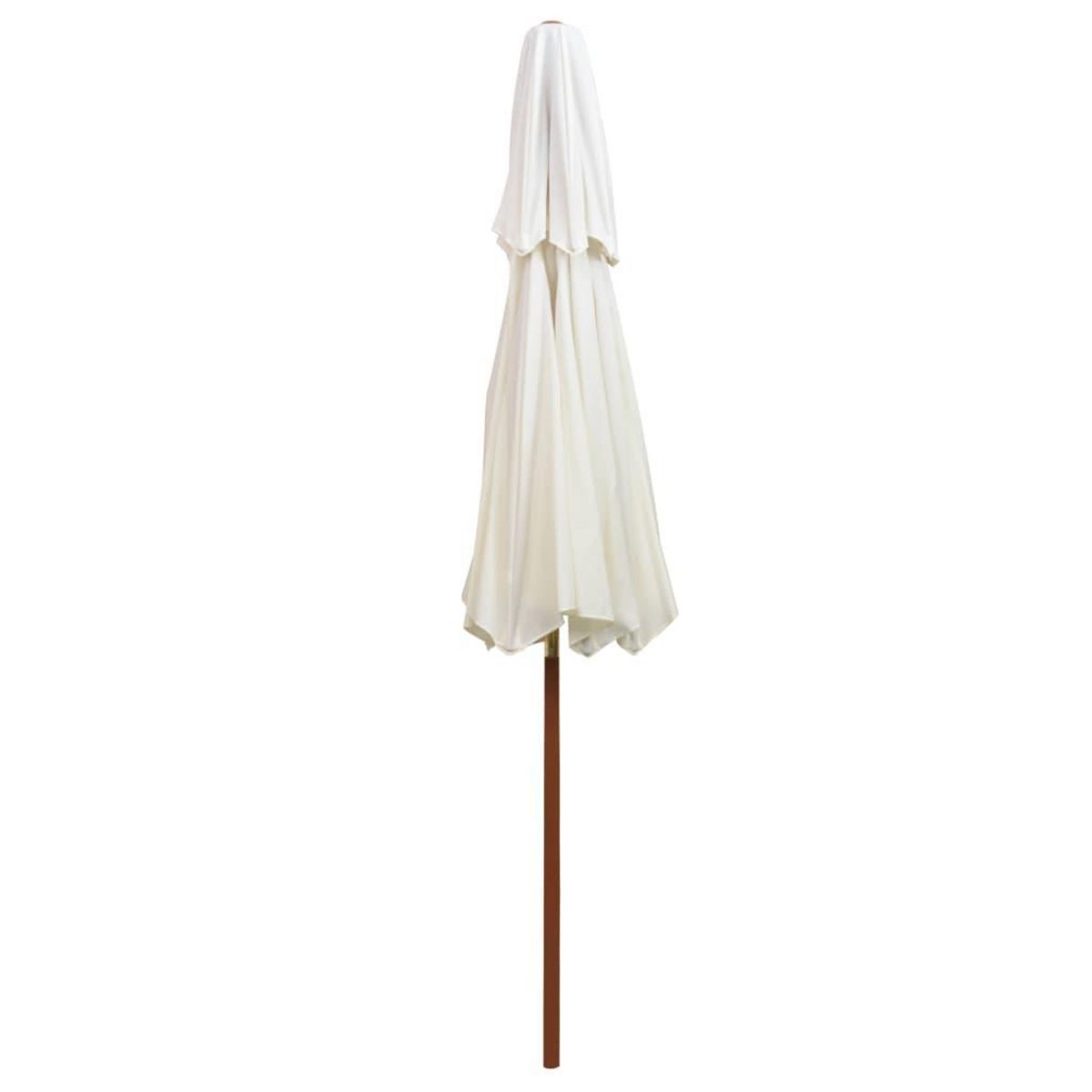 VIDAXL Parasol a deux etages avec poteau en bois blanc creme