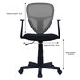 Voir la diapositive 2 : IDIMEX Chaise de bureau enfant STUDIO fauteuil pivotant et ergonomique avec accoudoirs, siège à roulettes hauteur réglable, mesh noir/gris