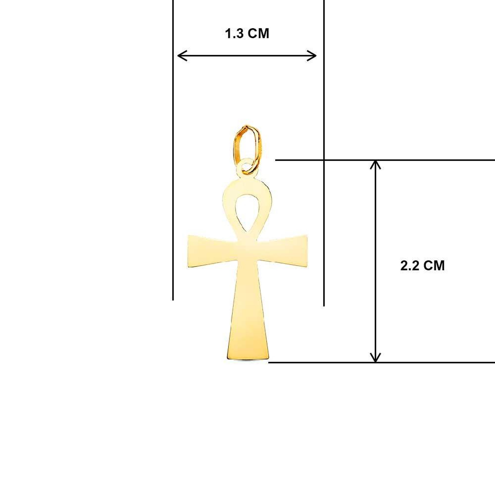 Voir la diapositive 2 : L'ATELIER D'AZUR Collier - Médaille Croix de la Vie Or 18 Carats 750/000 Jaune - Chaine Dorée