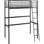 Habitat et Jardin Lit mezzanine en métal  Alora  - 90 x 190 cm - Noir